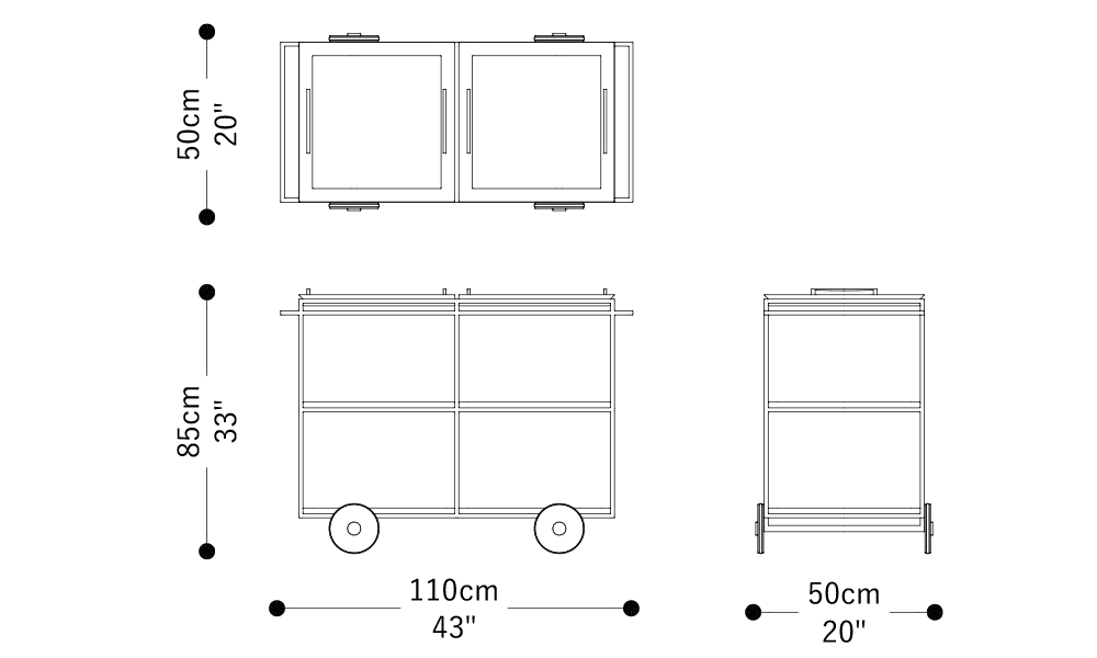 Image of the main dimensions of the product